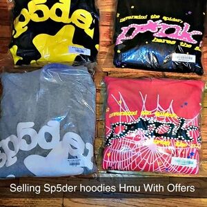 Sp5der Gray Graphic Hoodie for Men